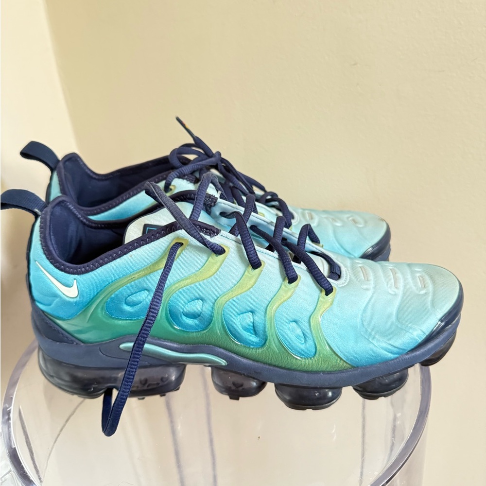Nike Air VaporMax Plus Aqua and Navy Sneakers